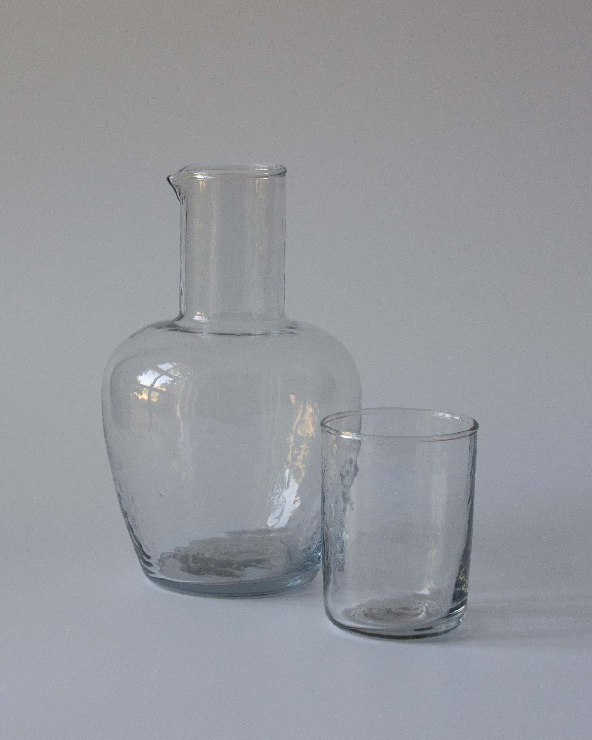 Alison Mouth Blown Bedside Carafe and Glass Set