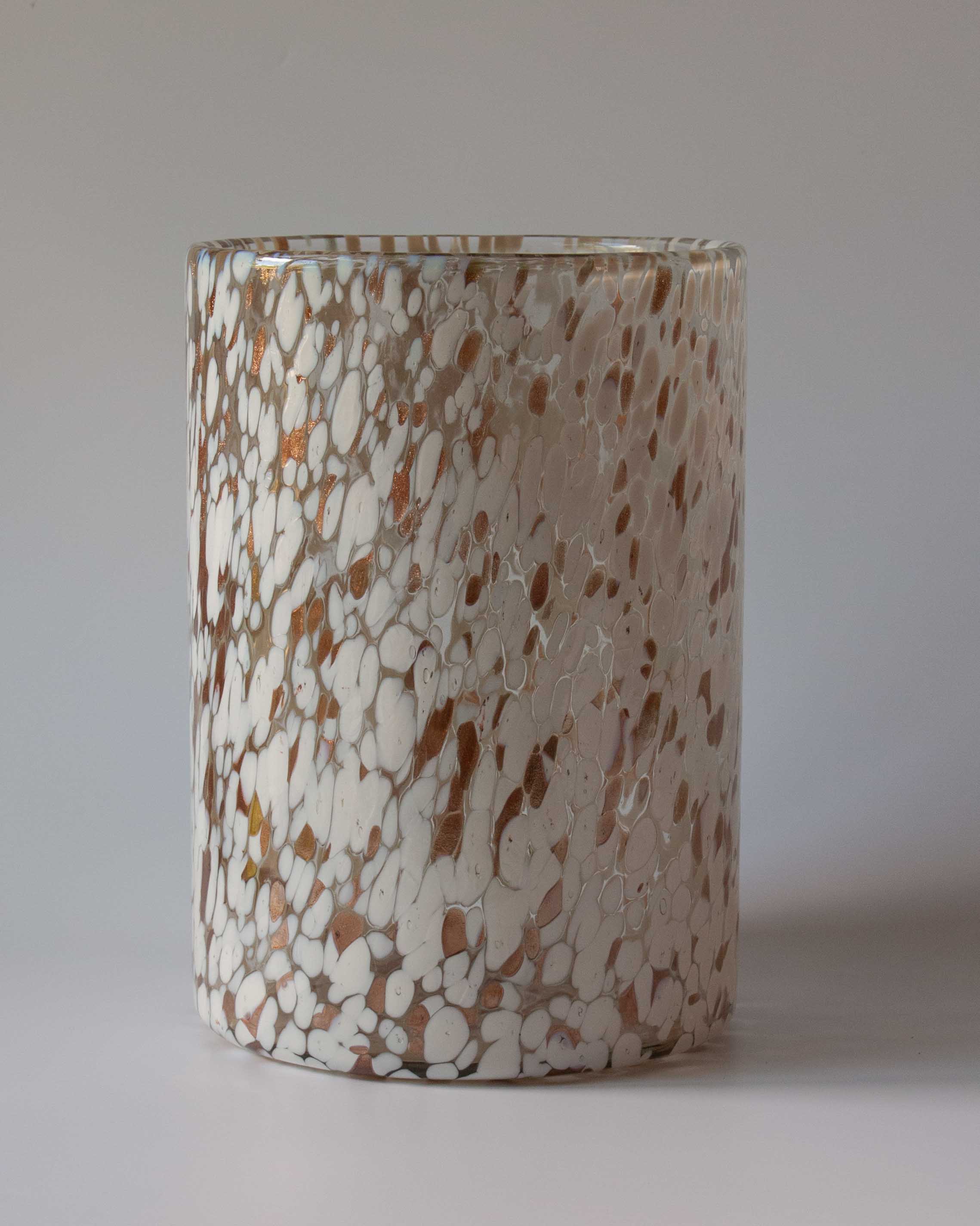 Beautiful luxury mouth blown white glass vase | Anboise