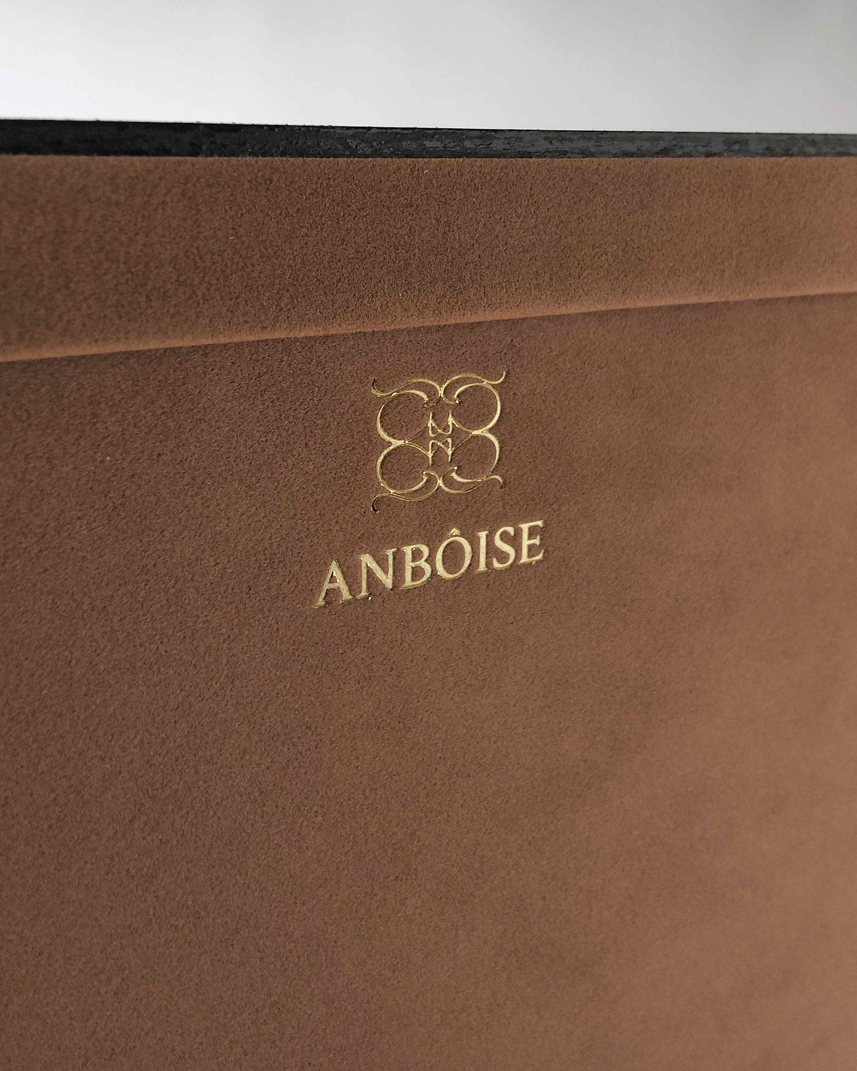 Luxury lacquered walnut herringbone marquetry, this photo frame is handmade for Anboise in Italy