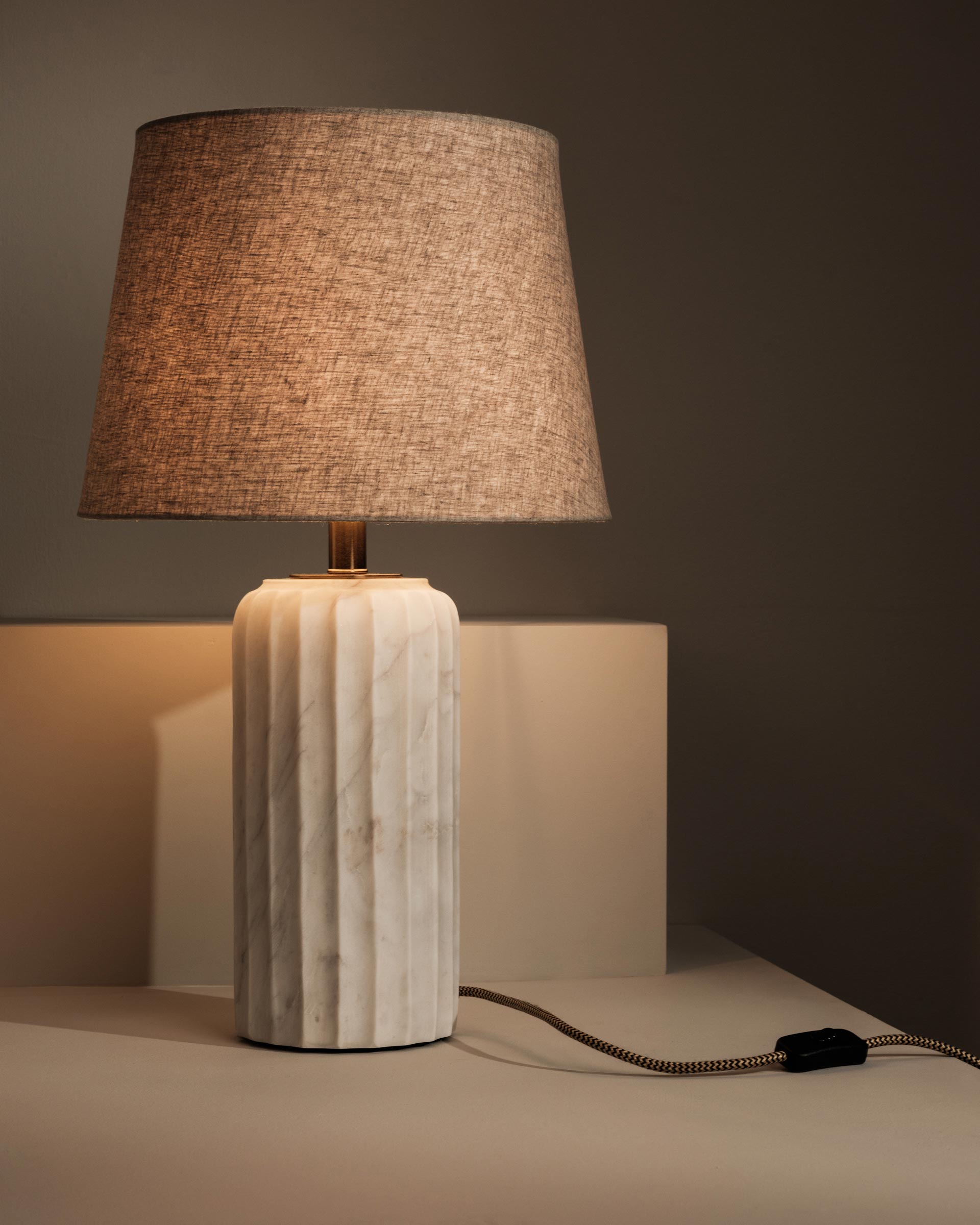 Dylan Fluted Marble Table Lamp