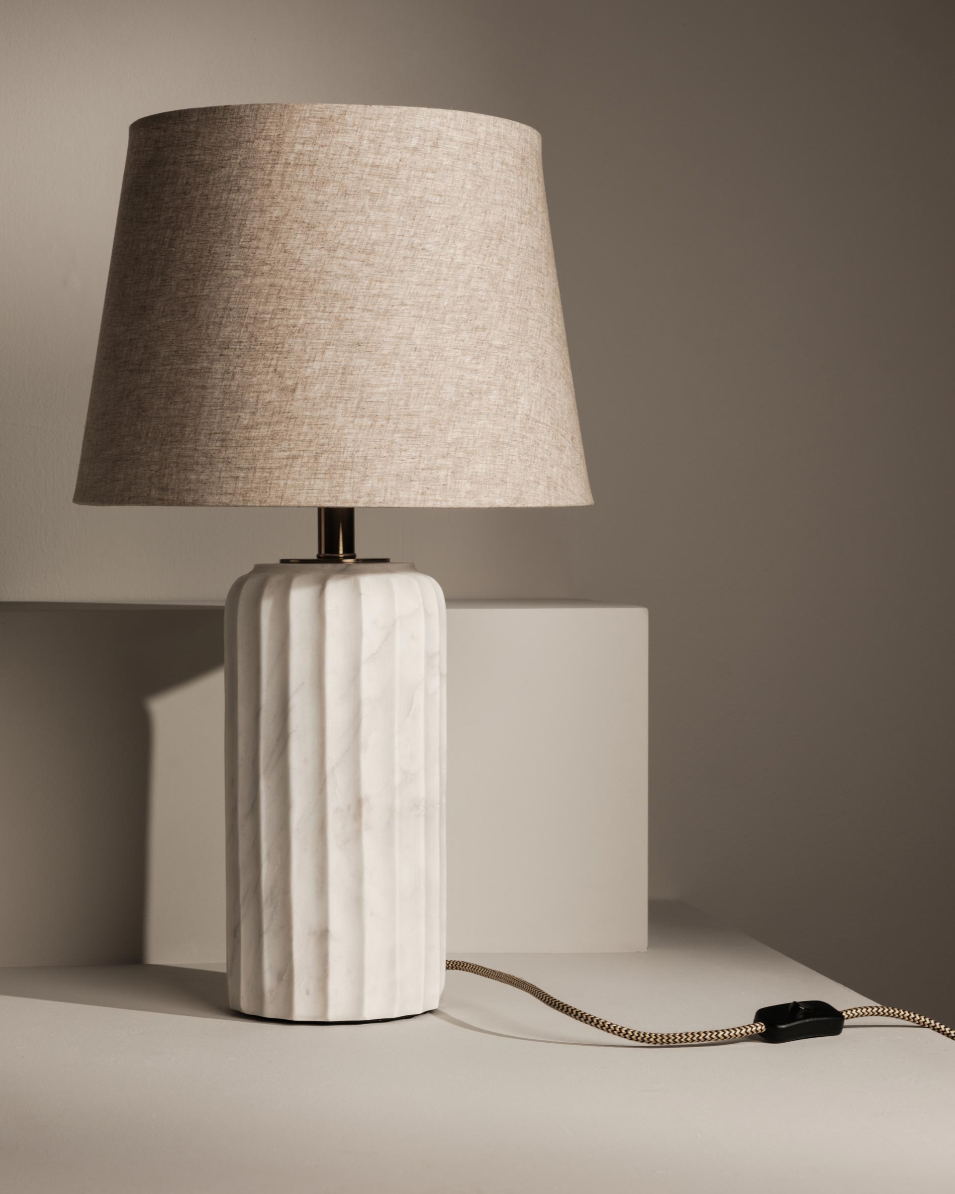 Dylan Fluted Marble Table Lamp